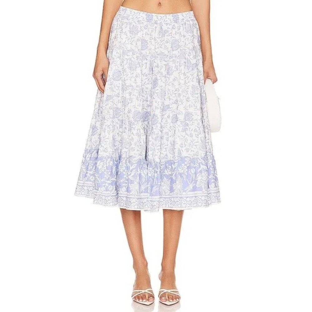 Free People In Full Swing Printed Midi Skirt  Size XS NWOT